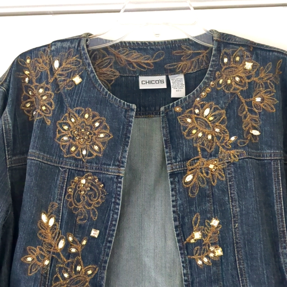 Chico's - Beaded Denim Jacket - image 5